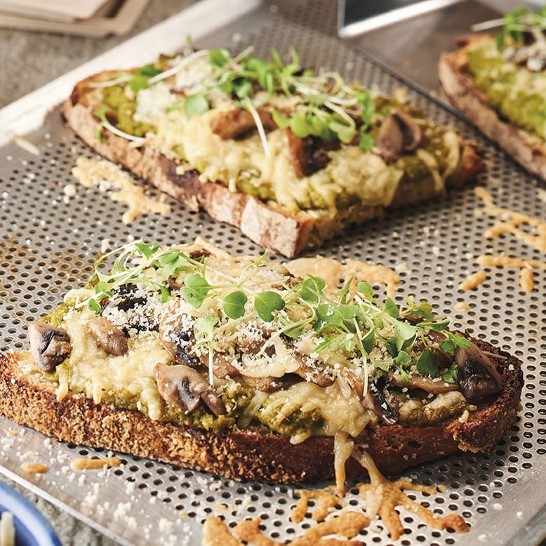 Mushroom Toast with Mozzarella
