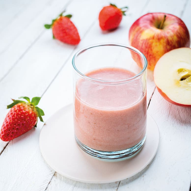 Rhubarb and strawberries smoothie